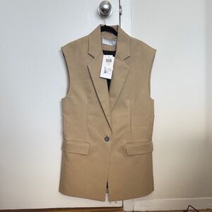 IRO Sleeveless Blazer Vest in Tan